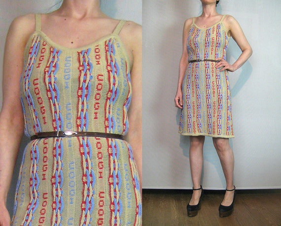 80s COOGI Cotton Cable Knit Sundress / Vintage 198