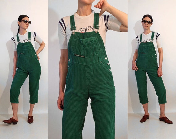 Forest Corduroy Overalls / Vintage 1980s Forest Gr