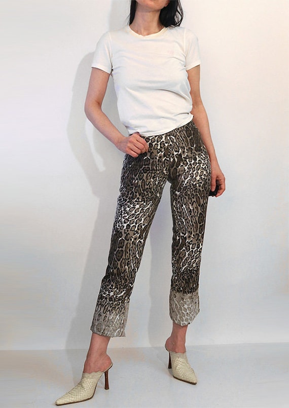 Leopard Print Pants Made in France 24x32, Vintage… - image 2