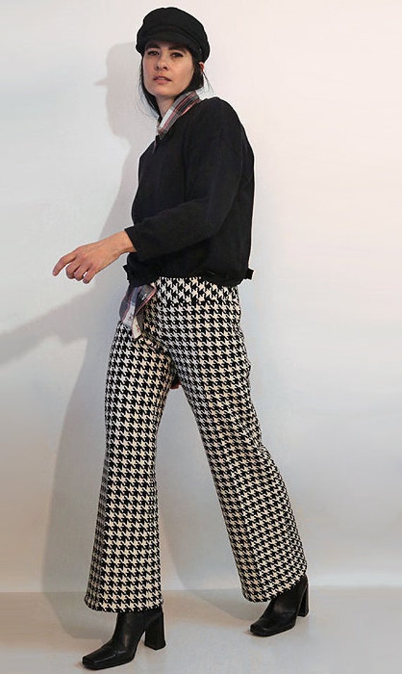 60s Houndstooth Tweed Wool Flared Pants, Vintage 1960s Black and White Wool Dogtooth Trousers, B&W Mod Wool Knit Pants , 60s Tweed Pants - Etsy 60s Houndstooth Tweed Wool Flared Pants, Vintage 1960s Black and White Wool Dogtooth Trousers, B&W Mod Wool Knit Pants , 60s Tweed Pants - Etsy