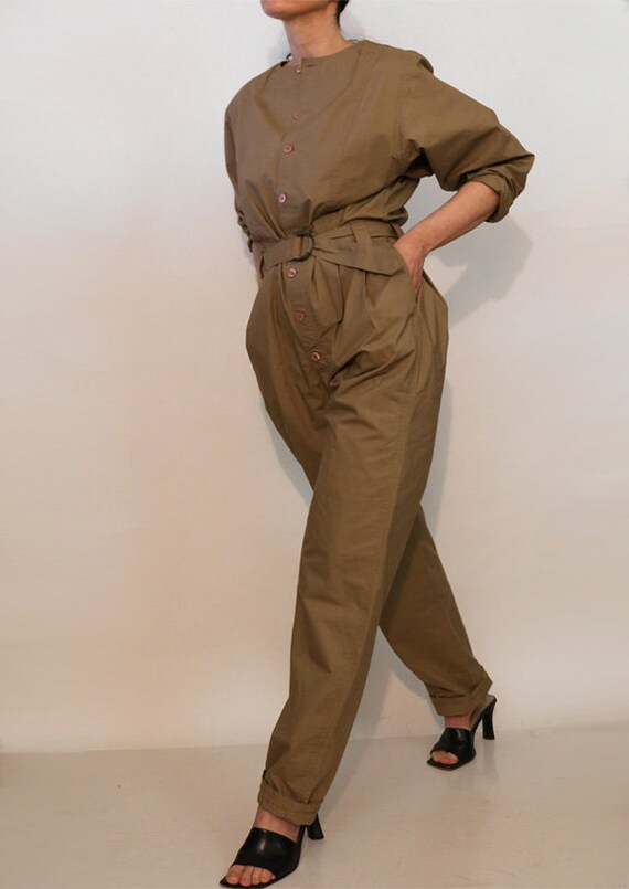 Christian Dior Coffee Cream Cotton Jumpsuit / Rar… - image 7