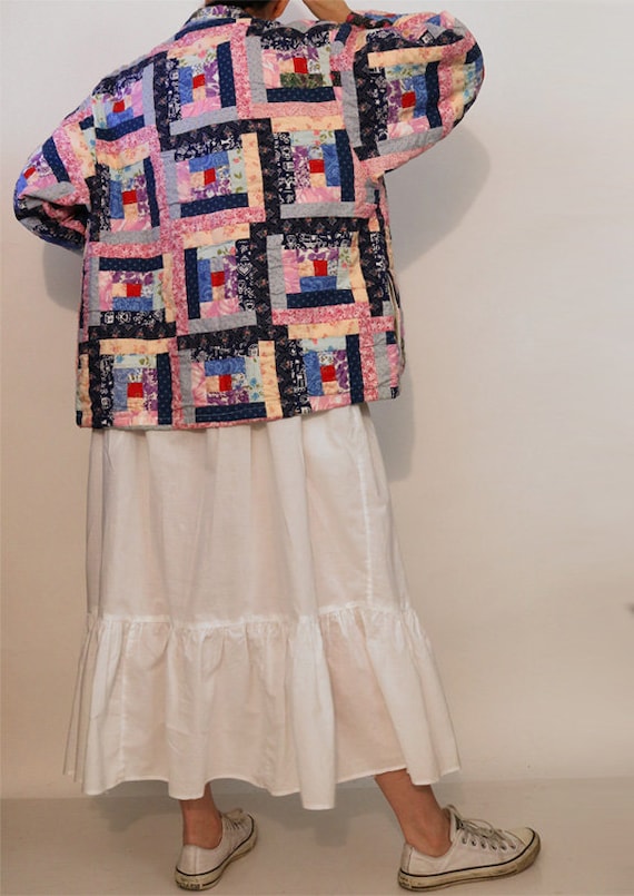 Reversible Quilted Patchwork Jacket , Vintage 198… - image 8