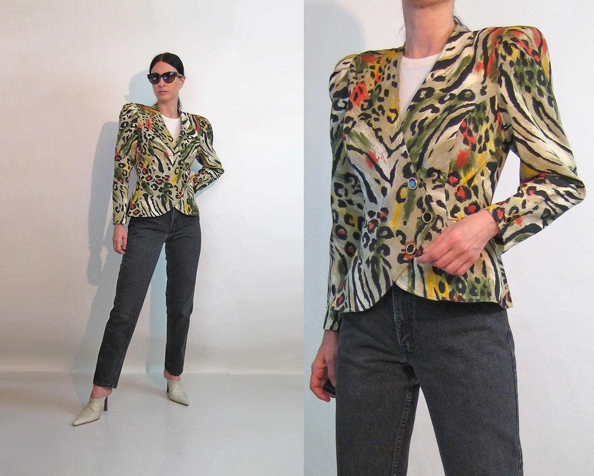 leopard peplum blazer