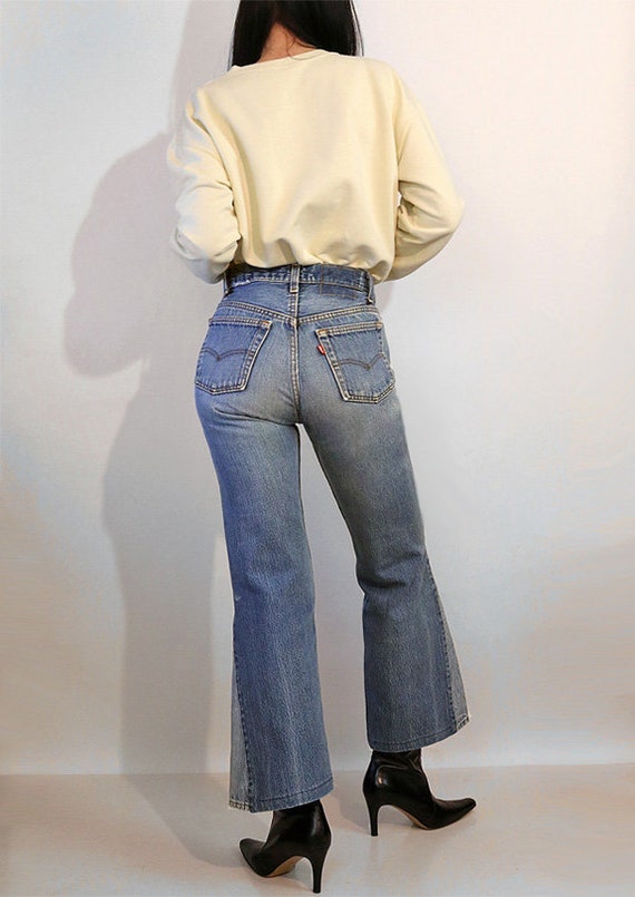 Reserved 70s Levi's 501 Faded Reconstructed Flare… - image 4