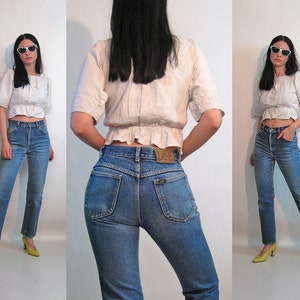 Faded Lee Jeans 27x28.5 / Vintage 1980s Tight Fit Faded Lee ...