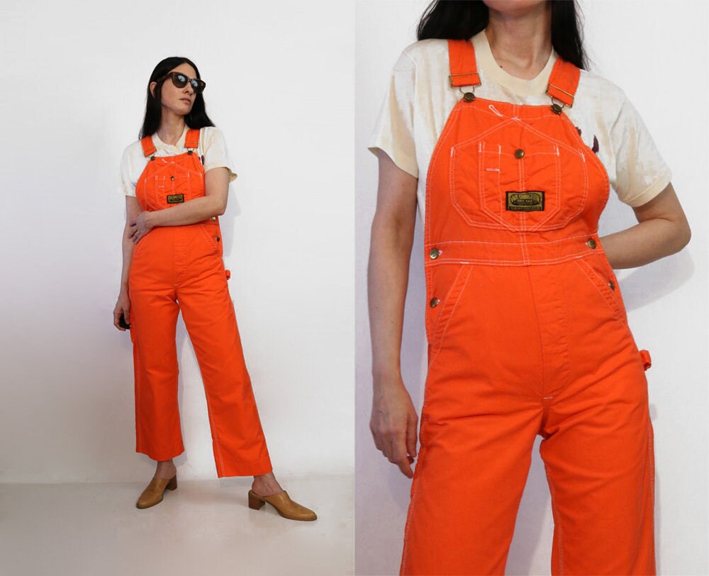 Orange denim best sale overalls