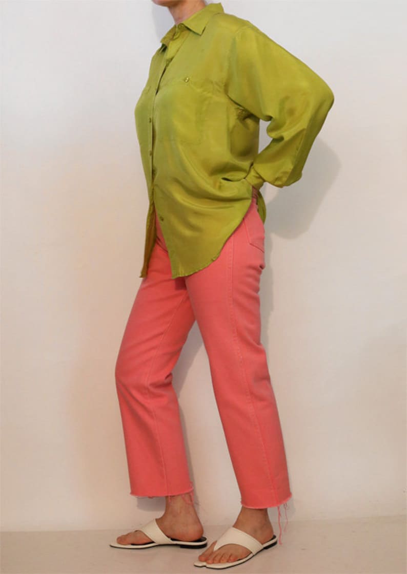 80s Salmon Wrangler Jeans 25 x 27 , Vintage 1980s Pink Wrangler Jeans , 25 26 Waist Straight Leg Jeans image 7