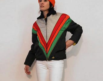 スノーボード 80s FILA ITALY SKI TEAM multicolored Vintage FILA Italian SKI Team Multicolored Jacket Size M-l
