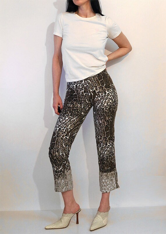 Leopard Print Pants Made in France 24x32, Vintage… - image 3