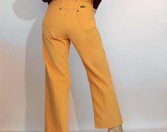 Orange Wrangler Cords 28x27, Vintage 1970s 1980s NWOT Wrangler Straight Leg Corduroy Pants, 70s 80s 28 Waist Orange Wrangler Jeans