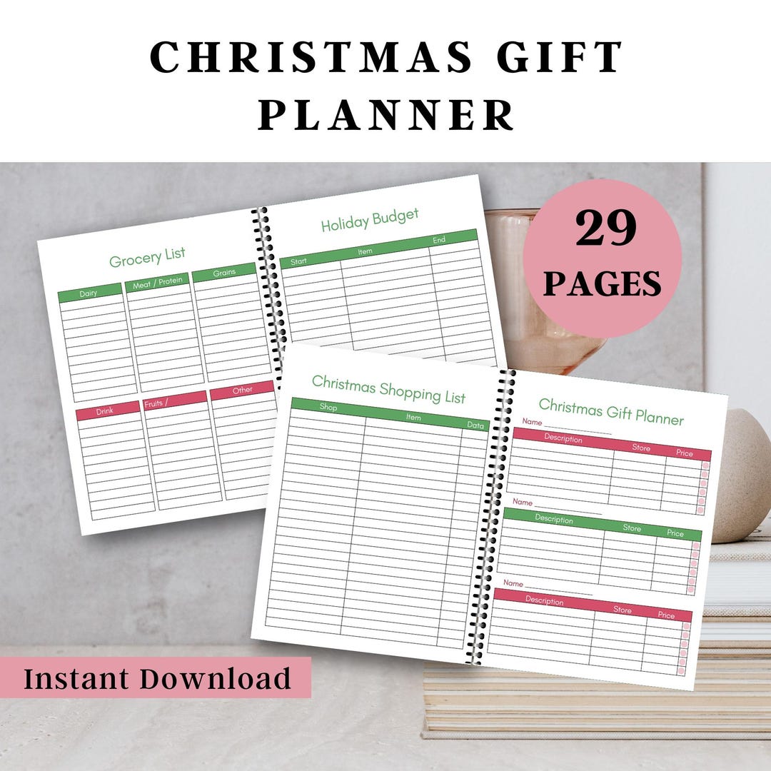 Printable Christmas Gift Planner: Holiday Budget Organizer (digital ...
