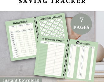 Printable Savings Tracker: Budget Planner, Financial Goal Template (Digital Download)