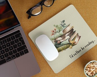 本好きのマウスパッド、読書ギフト、司書用マウスパッド、文学的なデスク装飾、教師用マウスパッド、読書クラブギフト、読書好きギフト、デスクパッド