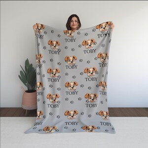 Custom Cartoon Pet Blanket Personalized Dog Blanket Pet Photo Blanket Cartoon Dog Blanket Pet Owner Gift Family Gift Dad Gift