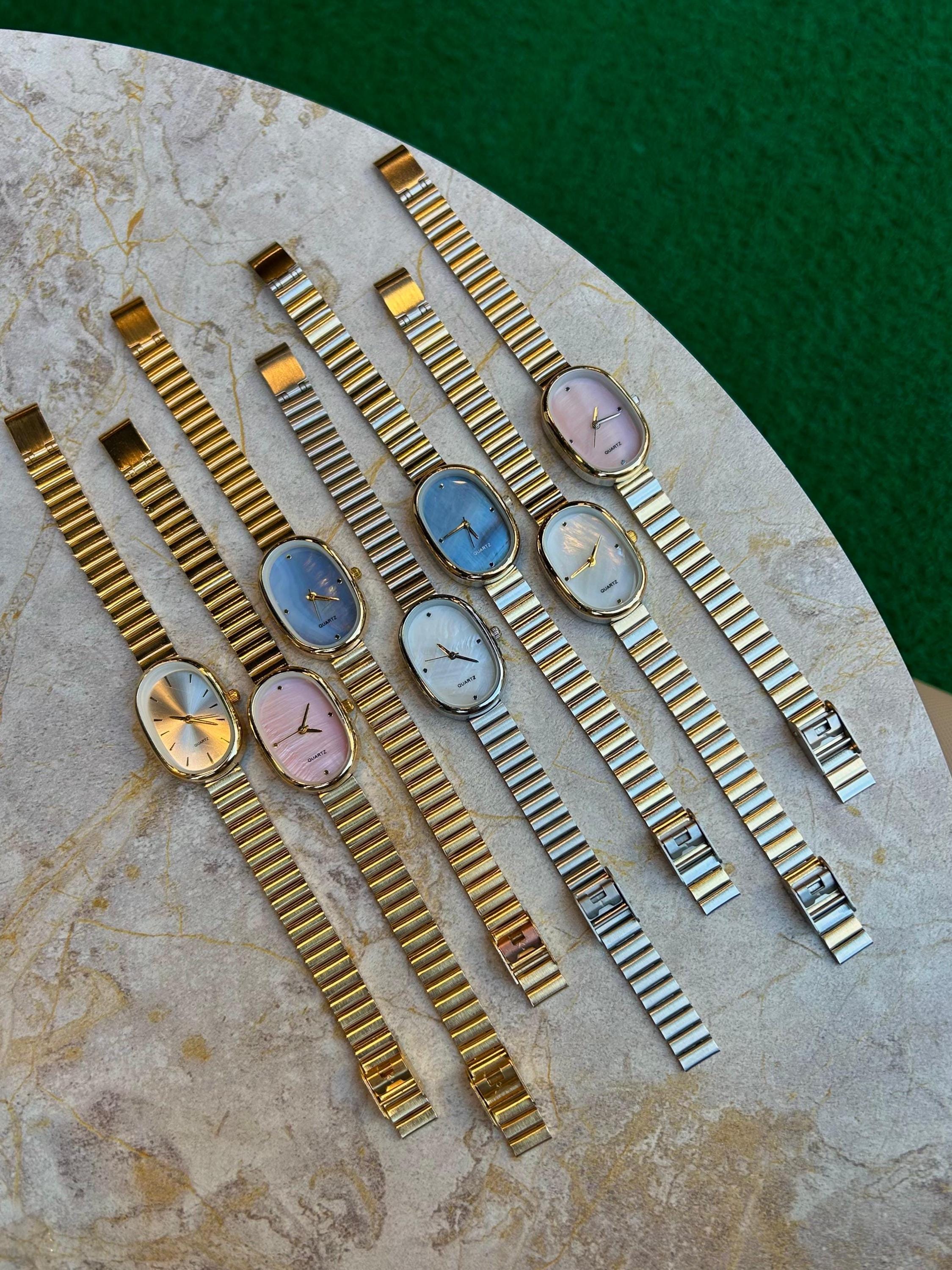 ?Women Gold Vintage Oval Watches Luxury Minimalism Bracelet Small Gold Watch Vintage Gold Oval Women main image 4