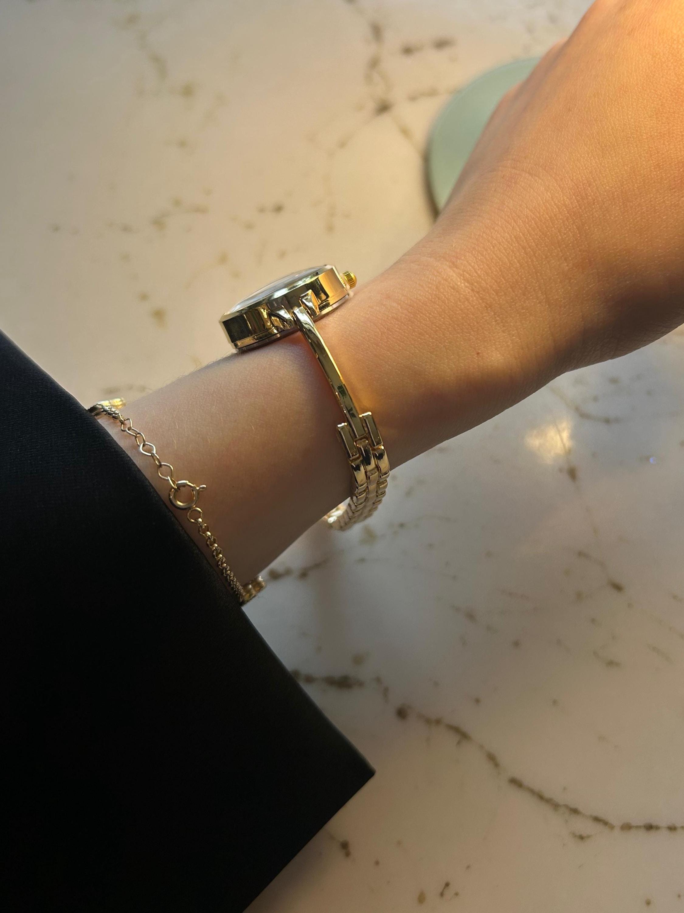 Chic Black Dial Gold Plated Women’s Bracelet Watch Women main image 3