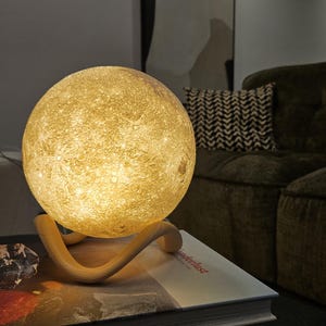 moonlight table lamp moon night light  3D Printed Moon Lamp Color Changing Smart LED Light Lunar Night Aesthetic Room Decor Gift Bedroom