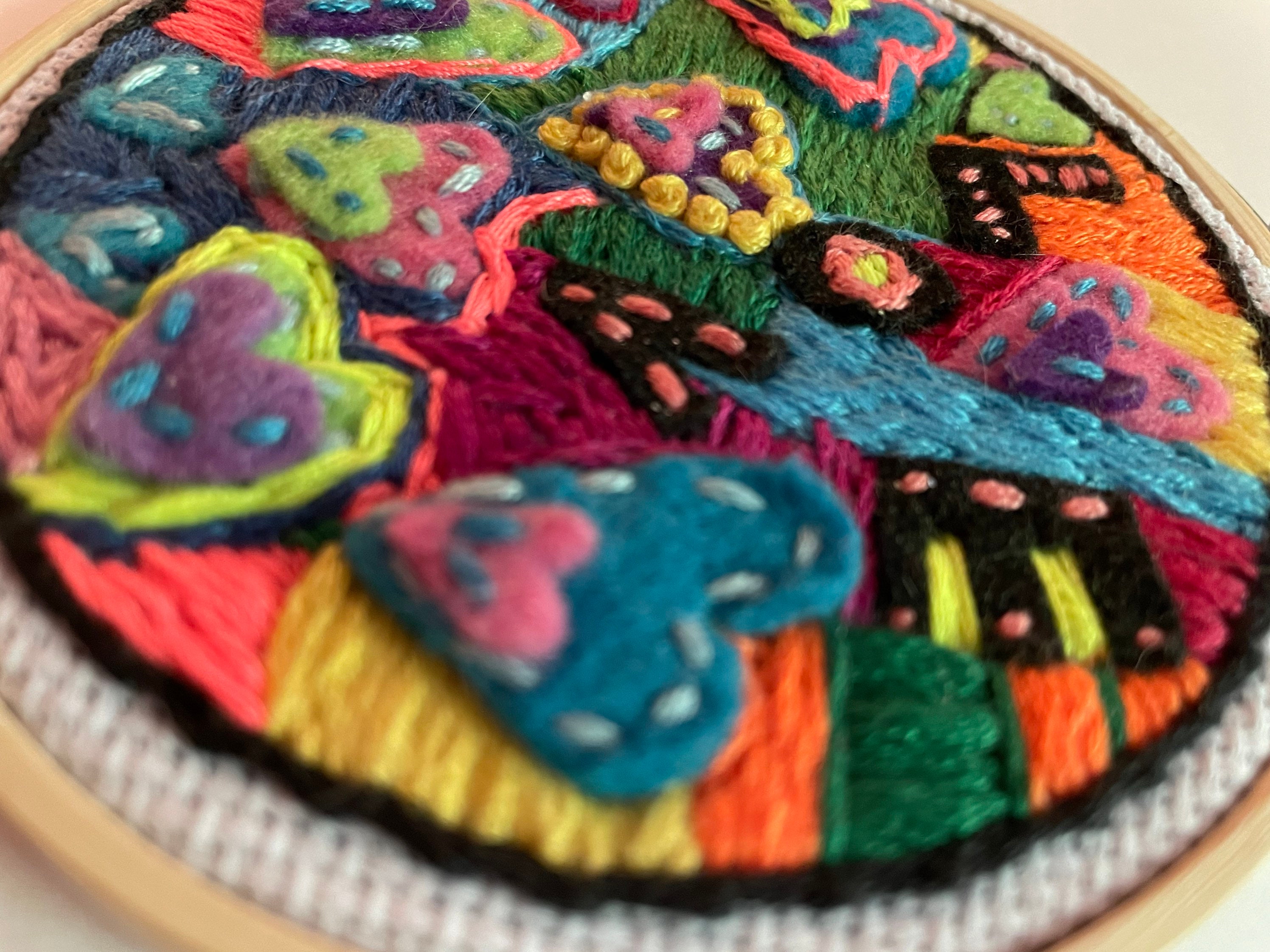 Amor bordado aro de madera arte de aro marco de aro | Etsy