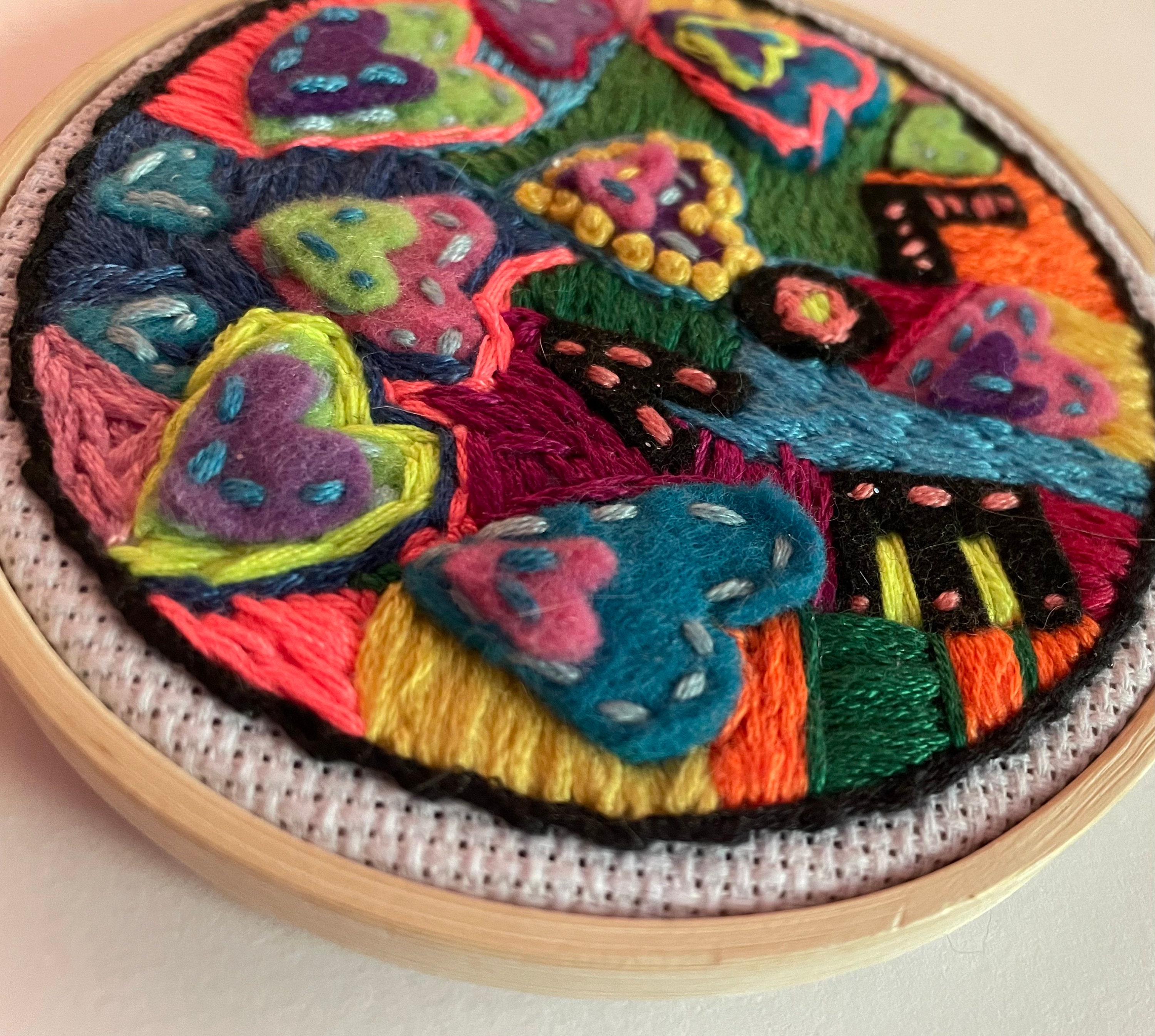 Amor bordado aro de madera arte de aro marco de aro | Etsy