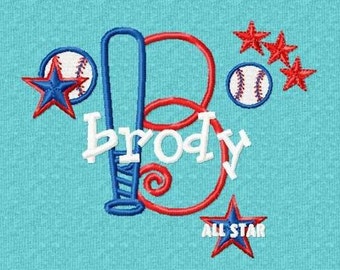 Monogram Set 11 Baseball Font Machine Embroidery Designs