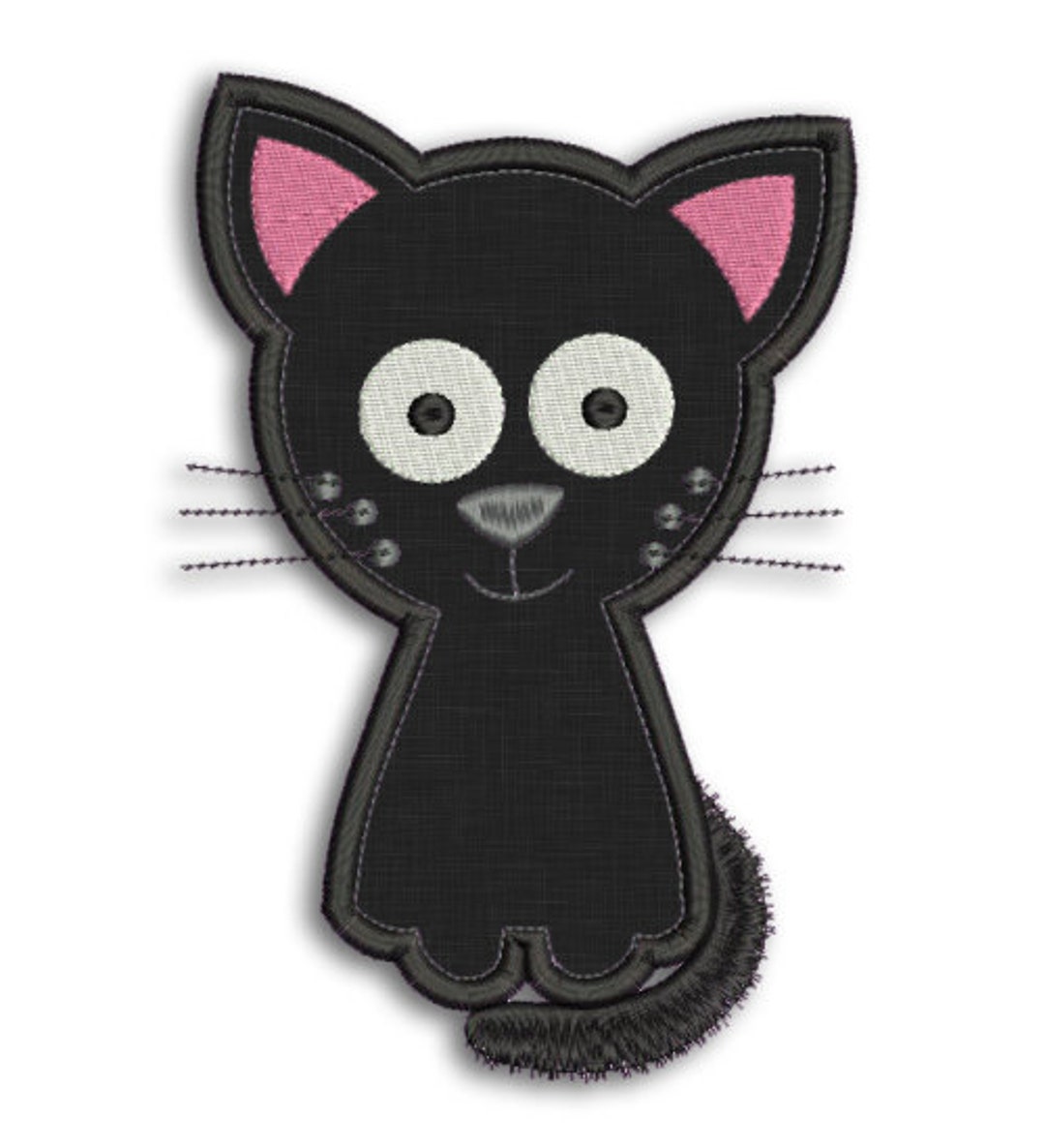 Cute Cat Applique 4x4 5x7 & 6x10 Machine Embroidery Design - Etsy