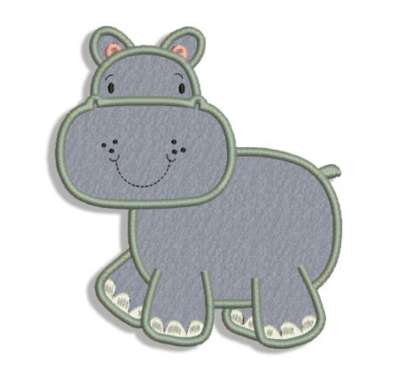 Hippo applique machine embroidery design 3 sizes  etsy Hippo applique machine embroidery design 3 sizes  etsy