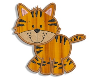 Tiger Applique Machine Embroidery Design 3 Sizes