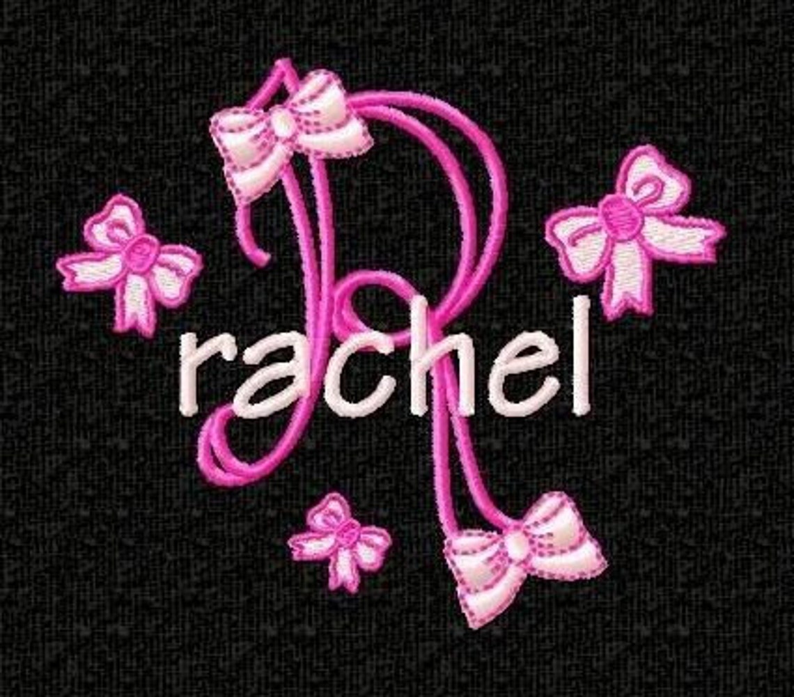 Girly Bows Monogram Font Machine Embroidery Designs Etsy