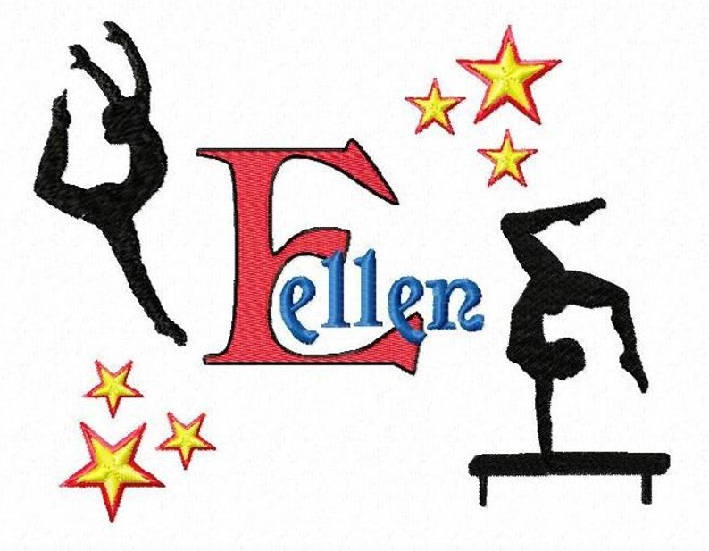Gymnastics Monogram Font Machine Embroidery Designs Etsy