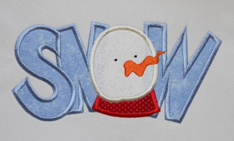 Snow snowman applique machine embroidery design 3 sizes  etsy
