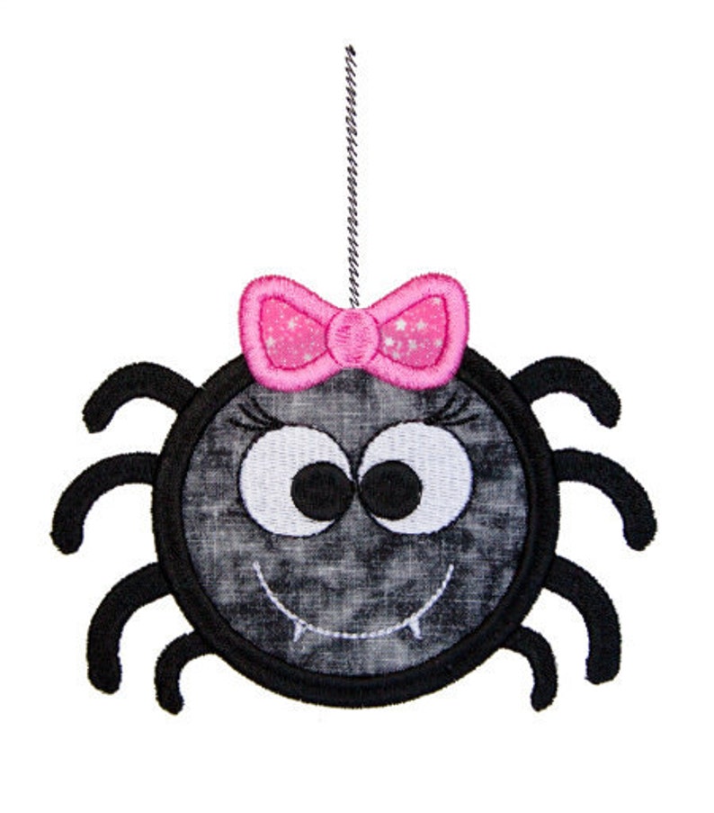 Cute Girly Spider Applique Machine Embroidery Design 3 Sizes Etsy
