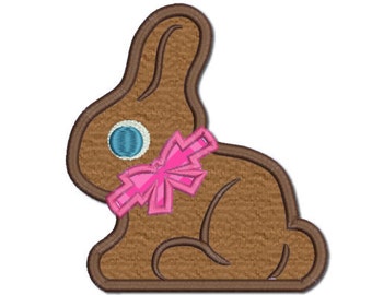 Chocolate Easter Bunny Applique - 4x4, 5x7, 6x10 Machine Embroidery Design