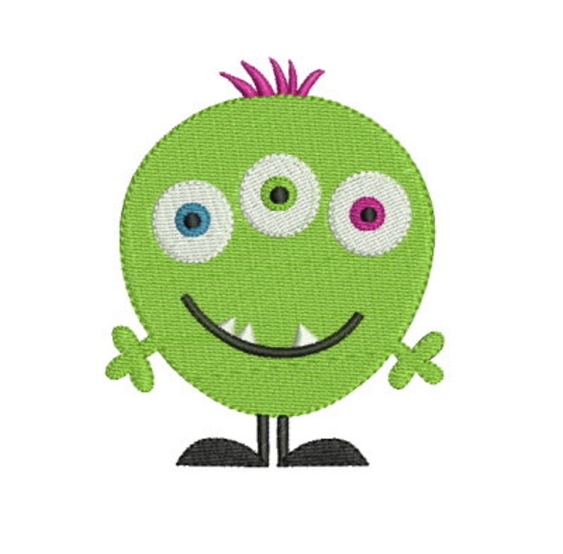 Cute monster 3 machine embroidery design 2 sizes  etsy Cute monster 3 machine embroidery design 2 sizes  etsy