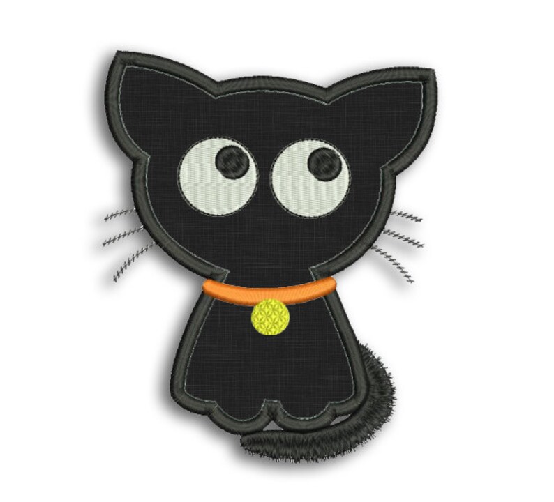 Cute halloween cat applique machine embroidery design etsy Cute halloween cat applique machine embroidery design etsy