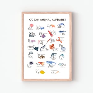 Ocean Animal Alphabet Poster: Montessori Classroom Decor (Digital Download)