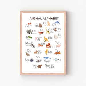 Animal Alphabet Poster: Montessori Classroom Decor (Digital Download)