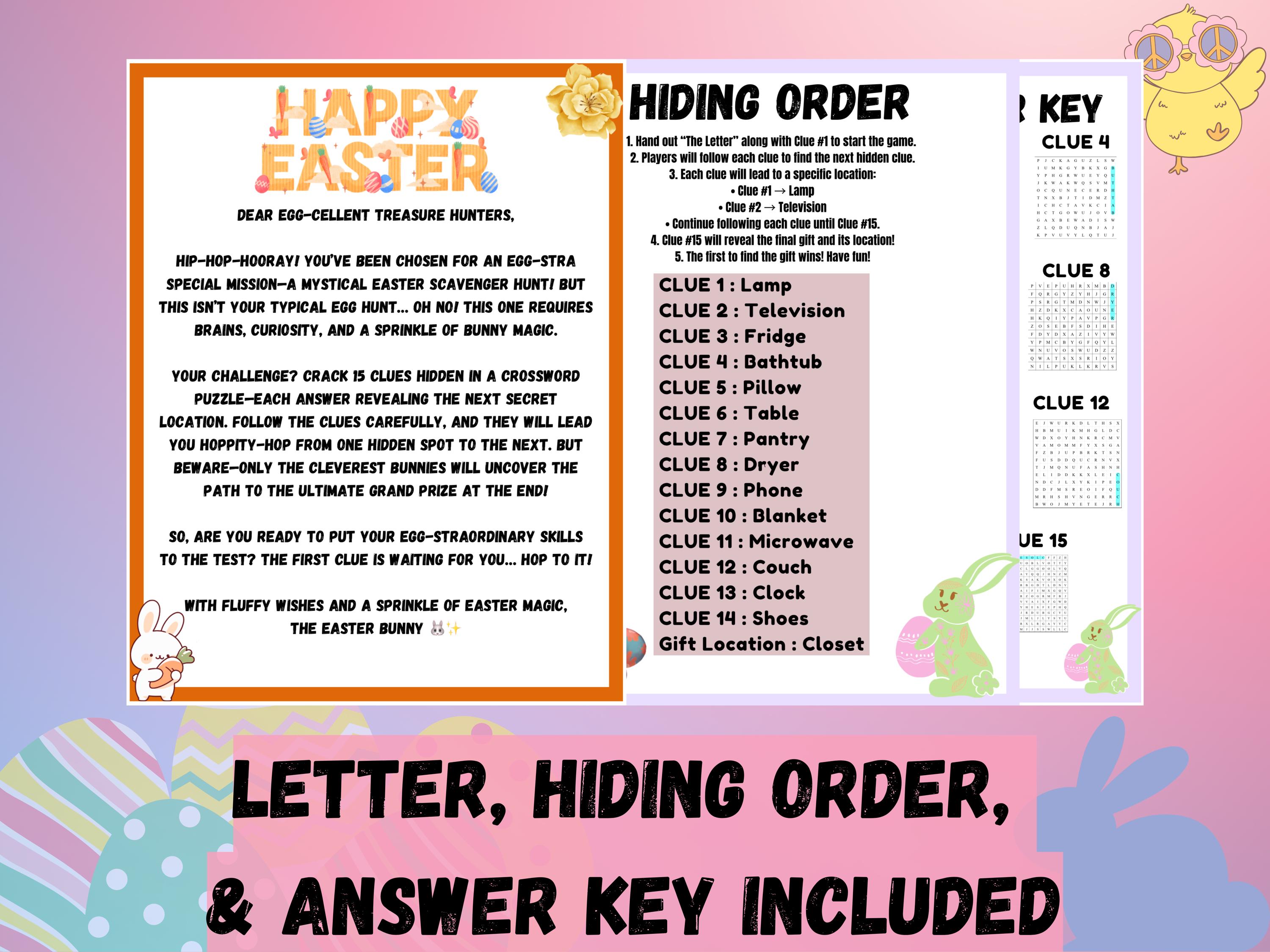 Indoor Easter Word Search Puzzle Scavenger Hunt – Fun Printable Game ...