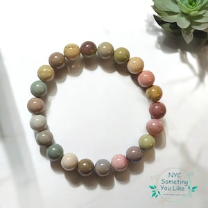 Alaskan Agate Bracelet – Natural Gemstone Jewelry for Grounding & Strength | Earthy Unisex Crystal Bracelet | Handmade Gift for Him or Her