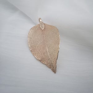 Rose Gold Real Leaf Necklace, Natural Leaf Jewelry,Rose Gold Plated Leaf Necklaces,Woodland Jewelry,Wedding Jewelry, Free Shipping