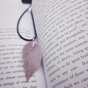 Pink Real Leaf Necklace, Natural Leaf Jewelry,Plated Leaf Necklaces,Dipped Leaf Necklace,Woodland Jewelry,Wedding Jewelry, Free Shipping