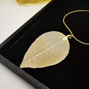 Gold Real Leaf Necklace, Natural Leaf Jewelry,Gold Plated Leaf Necklaces,Woodland Jewelry,Wedding Jewelry, Free Shipping