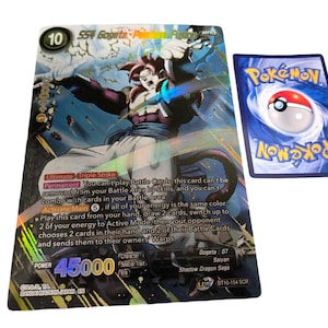 SS4 Gogeta Peerless Fusion Dragon Ball Super Card – Custom Large Dragon Ball Super Card | Proxy | Fan Art Card | Posters, Oversized