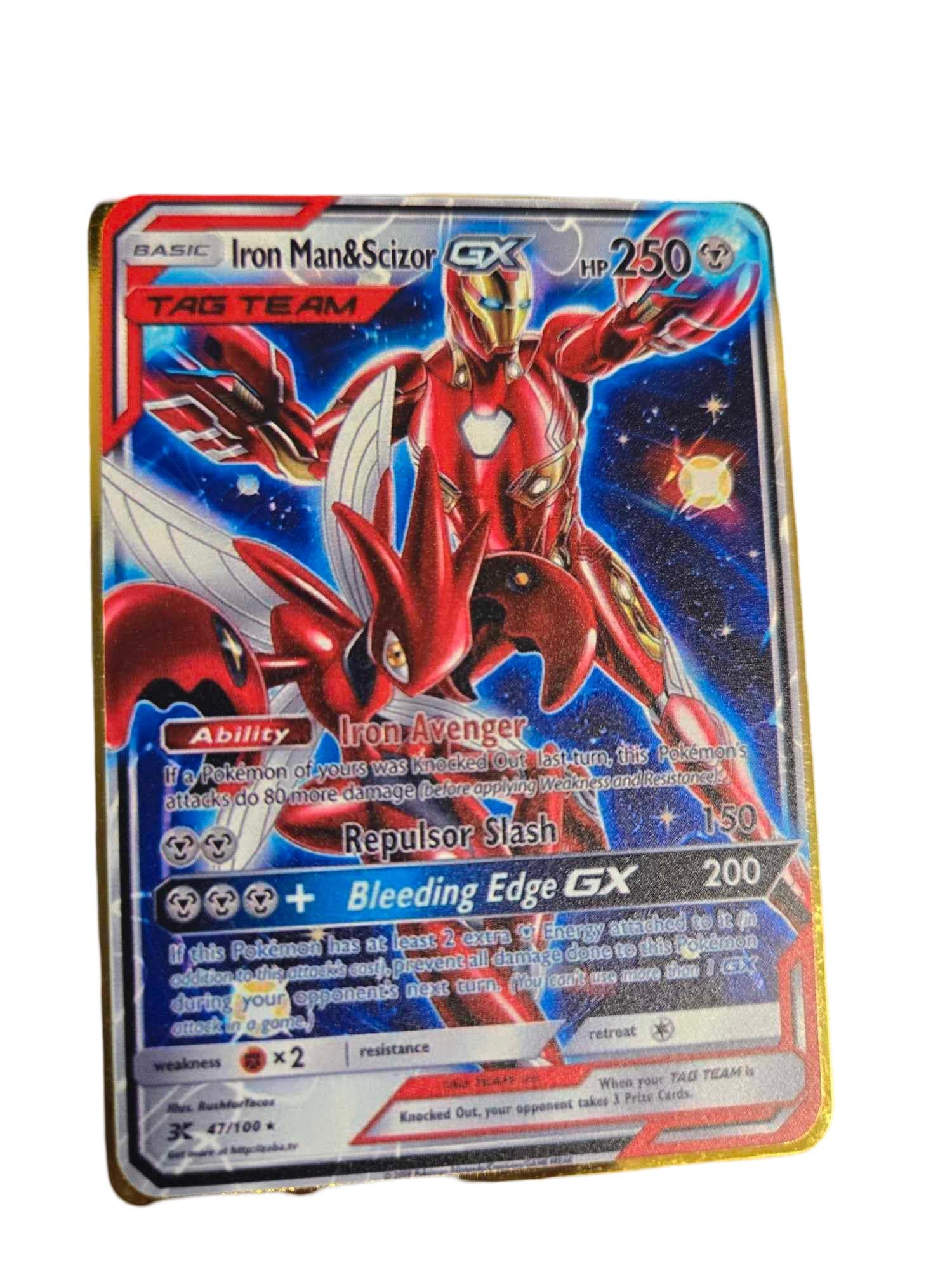 Iron Man Scizor Pokémon Card – Custom Metal Pokemon Card – Ex GX VMAX VSTAR  Proxy – Fan Art Card, Holo, Gift for Kids, Collectors, Birthday - Etsy, image size:1500x2000