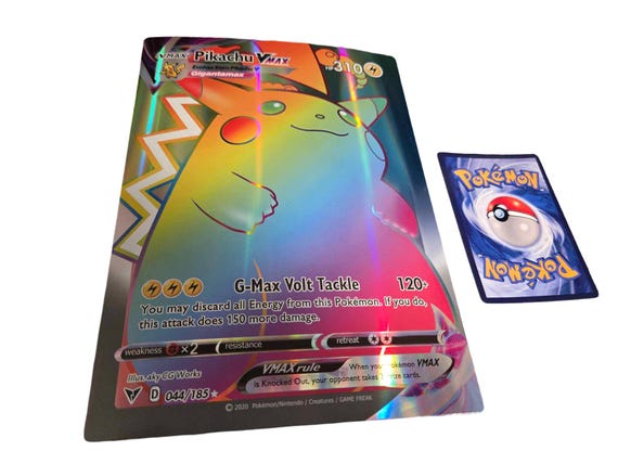 Rainbow Pikachu VMAX Metal Card  Custom Holo Fan Art - Etsy Israel