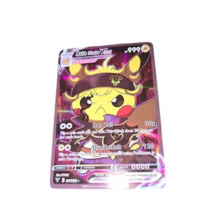 Carte Pokémon Cosplay Pikachu Asta trèfle noir personnalisée, GX, VMAX, VSTAR, proxy, carte de fan art, Holo, carte Pokémon Cosplay Pikachu