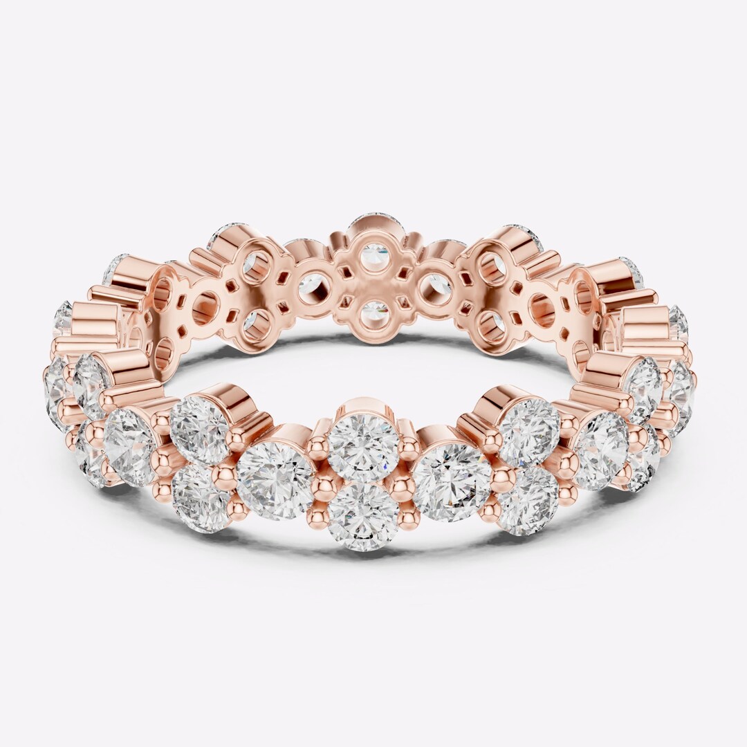 Signature Moissanite Double Row Ring