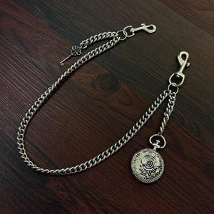 Carved Rose Wallet Chain,Jeans Chain,Gothic Pants Chain,Biker Wallet Chain,Handmade Wallet Chain,Punk Wallet Chain,Chain Accessories