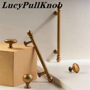 Antique Retro Drawer Knob Pulls/French luxury Copper Wardrobe/Aged Brass Dresser Knobs/Cabinet Door Pulls/KitchenKnobPulls/SingleHole Handle