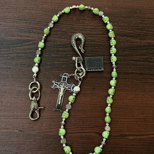 Green Carving CrossWallet Chain,Jeans Wallet Chain,Gothic Wallet Chain,Biker Wallet Chain,Key Charm Bag Chain,Punk Wallet Chain,Y2K keychain