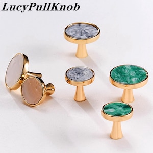 Luxe schelp ladegrepen/Abalone schelp dressoir knoppen/ronde dressoir knoppen/moderne messing hardware/dressoir kastknoppen/nautisch interieur